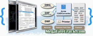 Acme CAD Converter v8.10.6.1560 is a versatile CAD file conversion software that enables users to convert files from one CAD format to another, supporting over 20 different formats, including DWG, DXF, DWF, and PDF.
