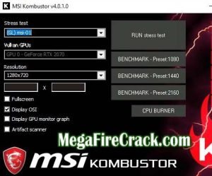 MSI Kombustor provides various stress tests to help users evaluate the stability of their graphics cards under different conditions.