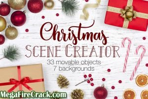 The software provides a rich collection of Christmas-themed graphics, illustrations, and decorative elements.