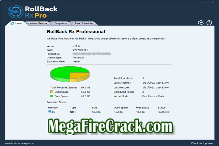 Rollback Rx Home edition V 11.3 PC Software with patch